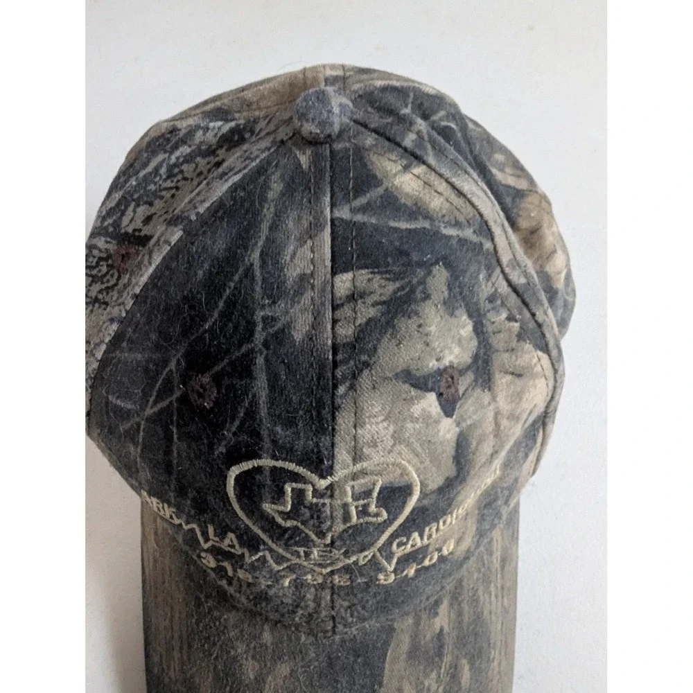 Vintage DAYSTONE Camo‎ Hat Ark-La-Tex Cardiology Snapback Cap 318-798-9400